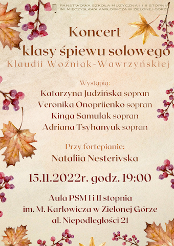 Koncert klasy śpiewu